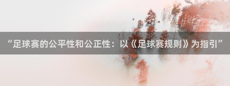 意昂体育app官方网站入口在线观看:“足球赛的公平性和公正性